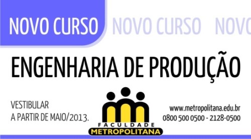 Novo curso - Engenharia de Produção