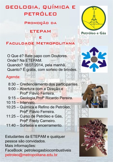 Palestra na ETEPAM sobre Metro 18-07-2014