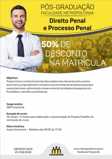 Pós Graduação Unisinos - Direito Penal e Direito Processual Penal